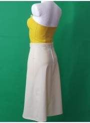 White faux leather A-line skirt - 