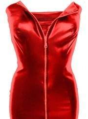 Leder Kleid rot Kunstleder - 