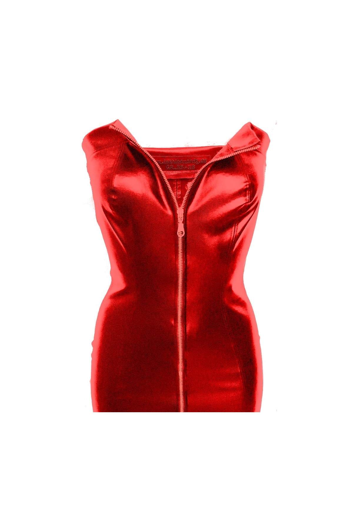 Vestido erótico de piel sintética rojo tallas 32 - 48 - 