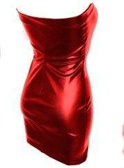 Leather dress red imitation leather - 