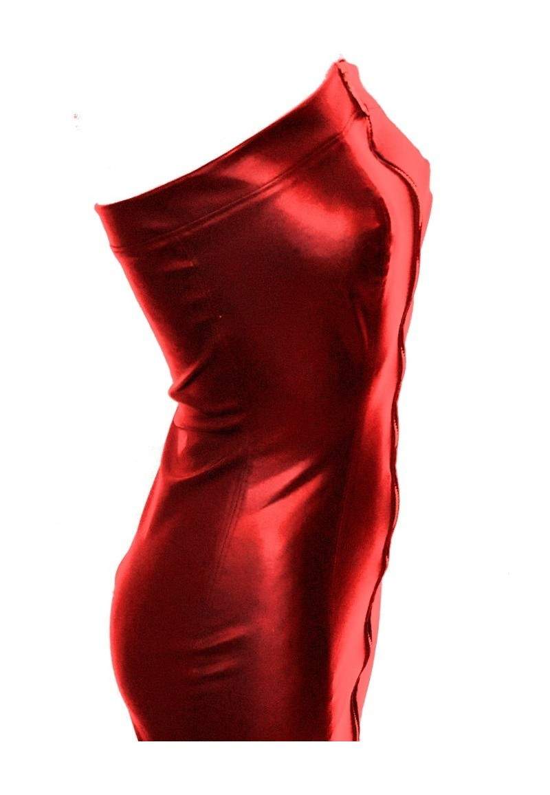 Faux leather dress red produced in Germany -