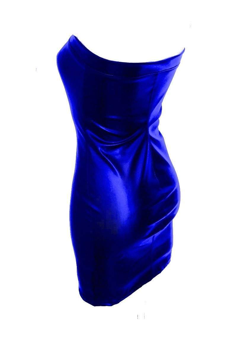 Kunstlederkleid blau in Deutschland produziert - 