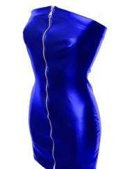 Leder Kleid blau Kunstleder - 