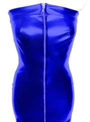 Leather dress blue imitation leather - 