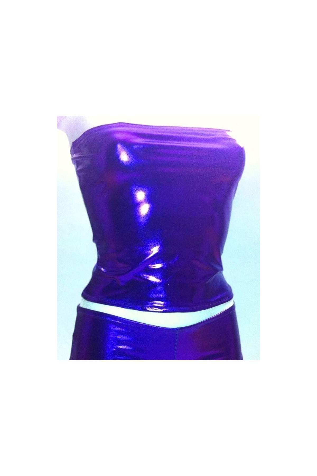 Comprar Leather Look German Purple Bandeau Top Online F.Girth - 