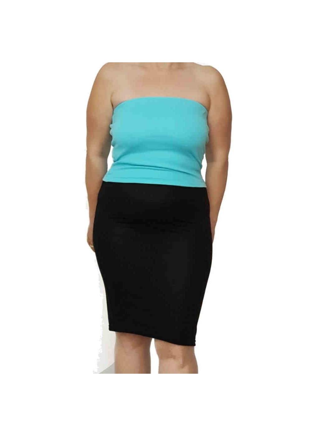 Black Stretch Pencil Skirt Size 34 - 52 Cotton