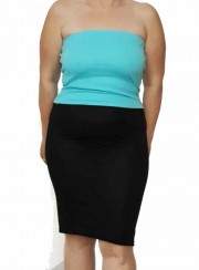 Black Stretch Pencil Skirt Size 34 - 52 Cotton - 
