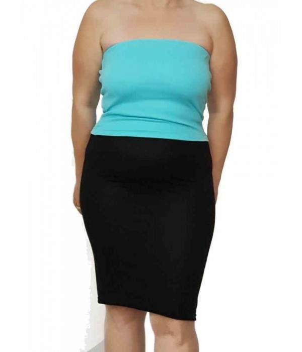 Black Stretch Pencil Skirt Size 34 - 52 Cotton