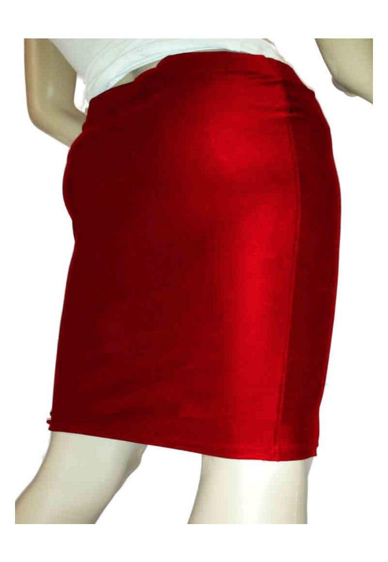 Red stretch pencil skirt made in Germany -