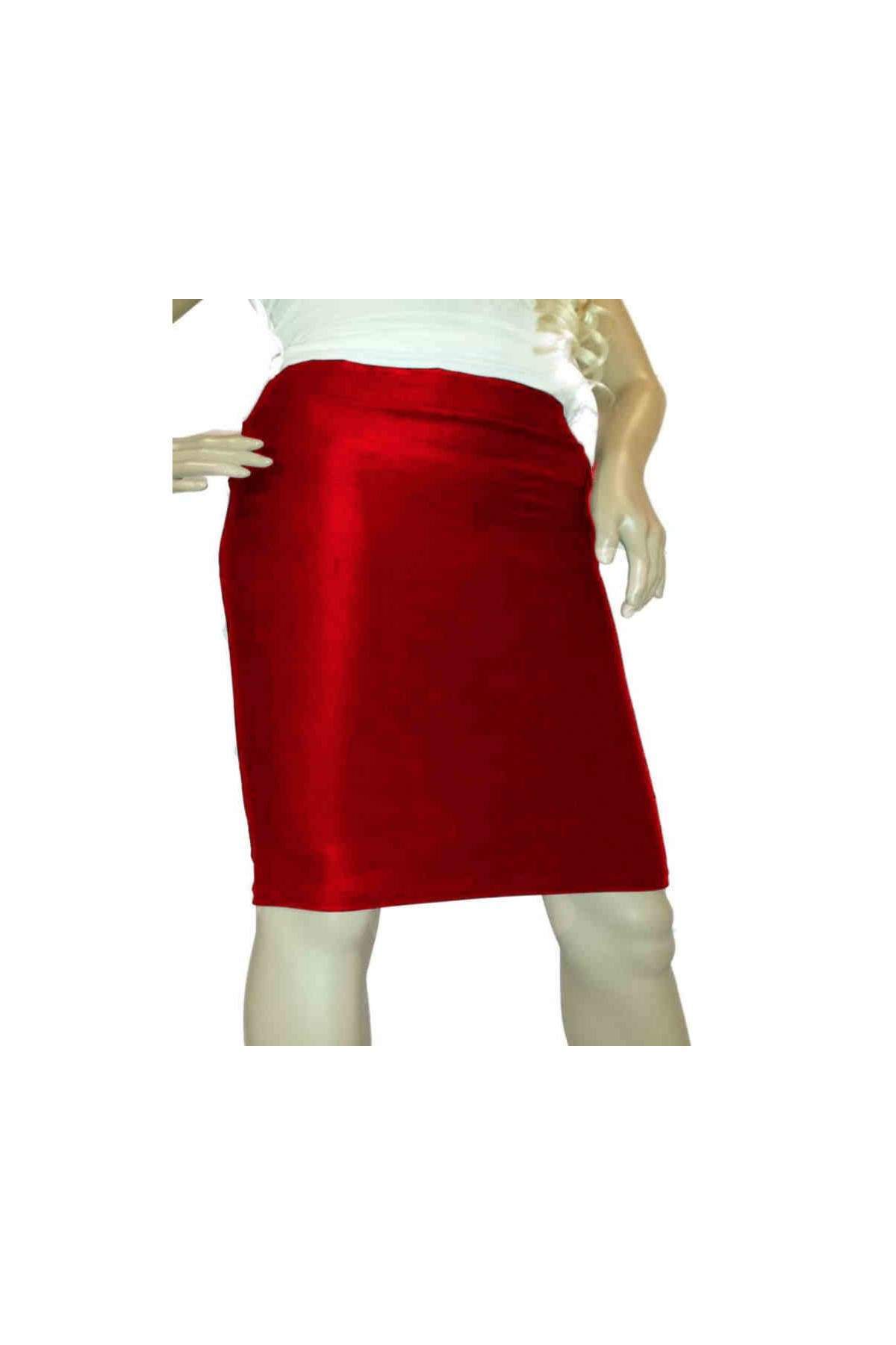 Save 15 percent on red stretch skirt. Pencil skirt knee length size... - 