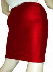 falda lápiz roja elástica hasta la rodilla tallas 44 - 52 longitude... - Jetzt noch mehr sparen