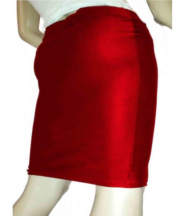 falda lápiz roja elástica hasta la rodilla tallas 44 - 52 longitudes 25cm - 60cm