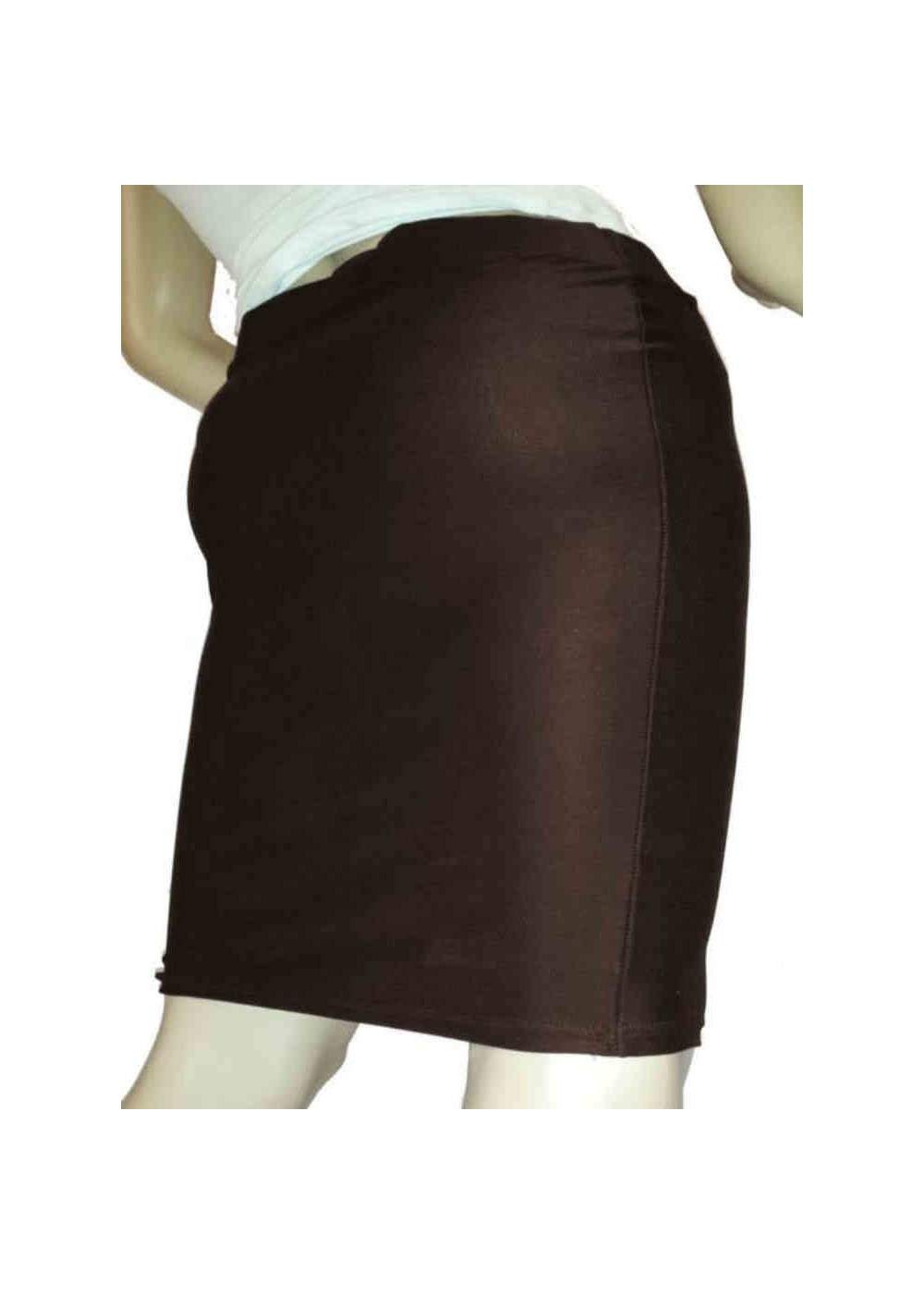 Brown stretch pencil skirt - 