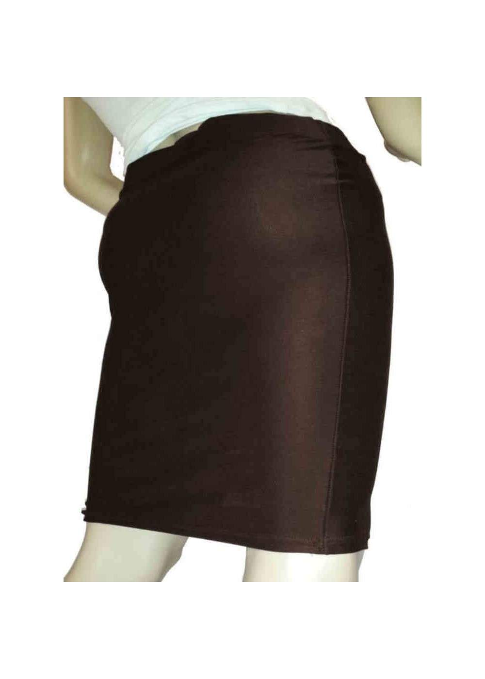 Brauner Stretch Bleistift-Rock - 