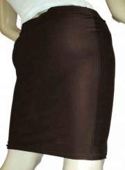 Brown Stretch Pencil Skirt Many Lengths Size 34 - 52 Cotton - 