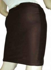 Brauner Stretch Bleistift-Rock - 