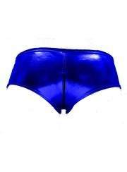 Leder-Optik Ouvert Hotpants blau mit Reißverschluss Rabatt 11% - 
