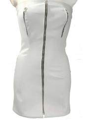 White leather dress on breasts to open with zipper - Deutsche Produktion