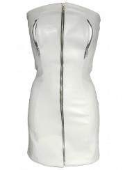Vestido de cuero blanco en los pechos para abrir con cremallera - Jetzt noch mehr sparen