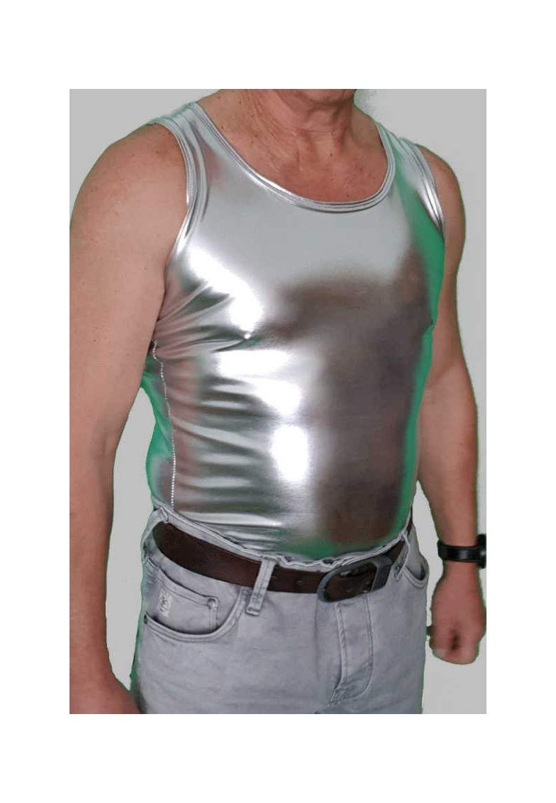 Herren Tank Top in Silber in Deutschland produziert - 