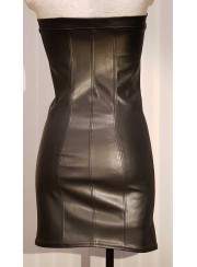 Designer Leder Kleid schwarz Größe L - XXL (44 - 52) - 