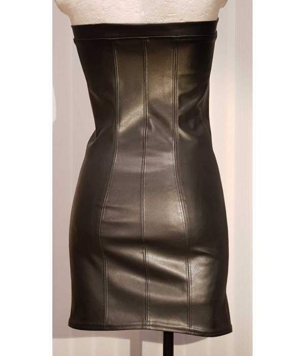 Vestido de cuero negro de diseño talla L - XXL (44 - 52) - Jetzt noch mehr sparen