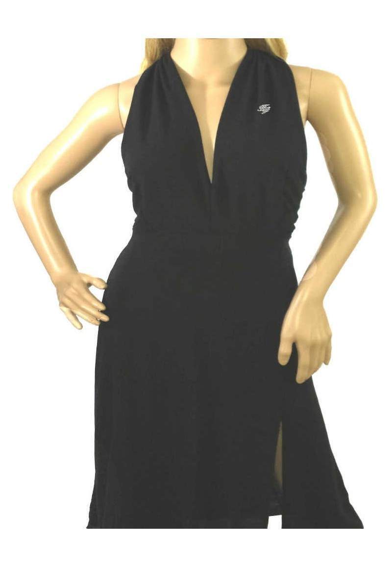 Black halterneck dress produced in Germany -