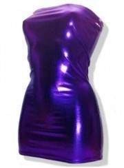 Vestido de cuero óptico Gogo Wetlook Bandeau efecto metálico púrpura - Jetzt noch mehr sparen
