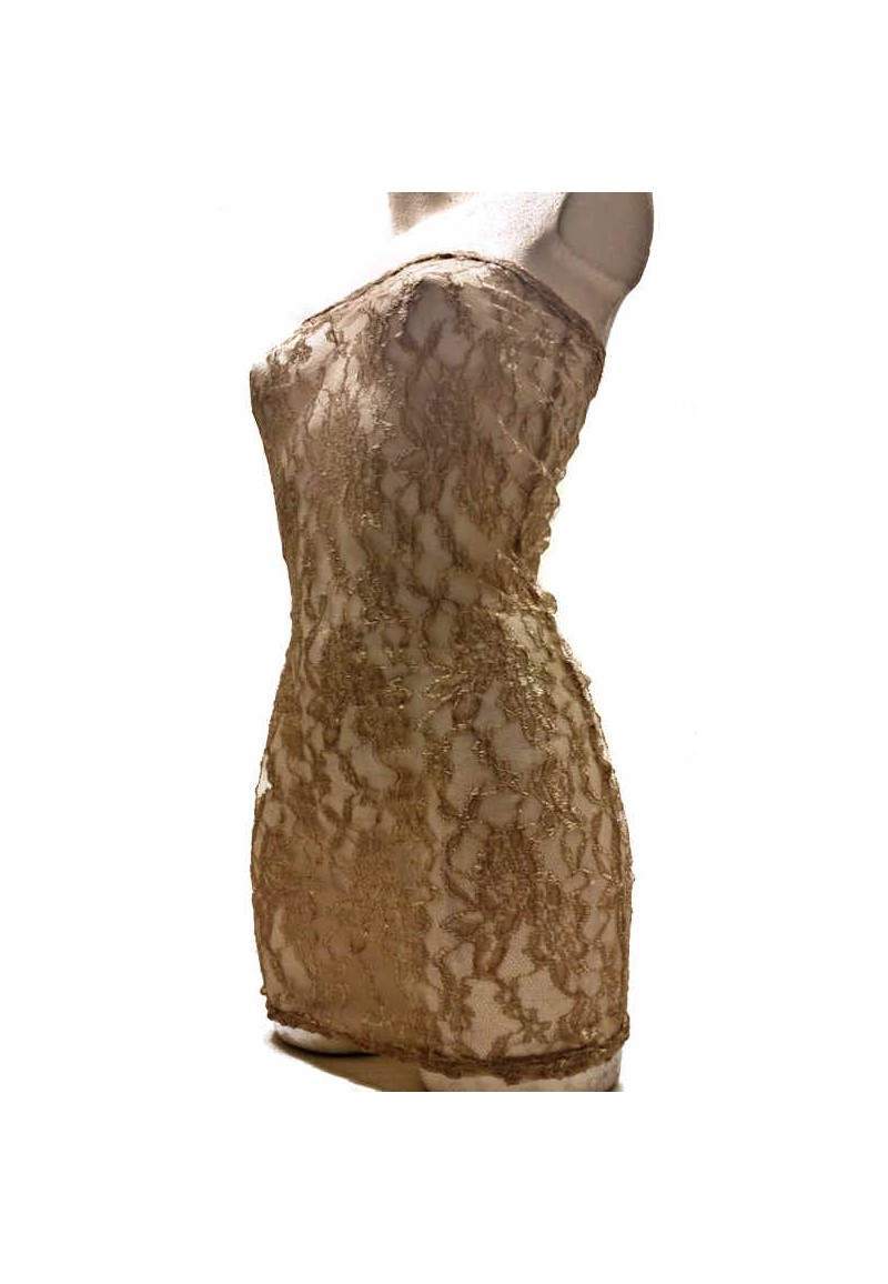 Mocca BANDEAU mini dress lace produced in Germany -