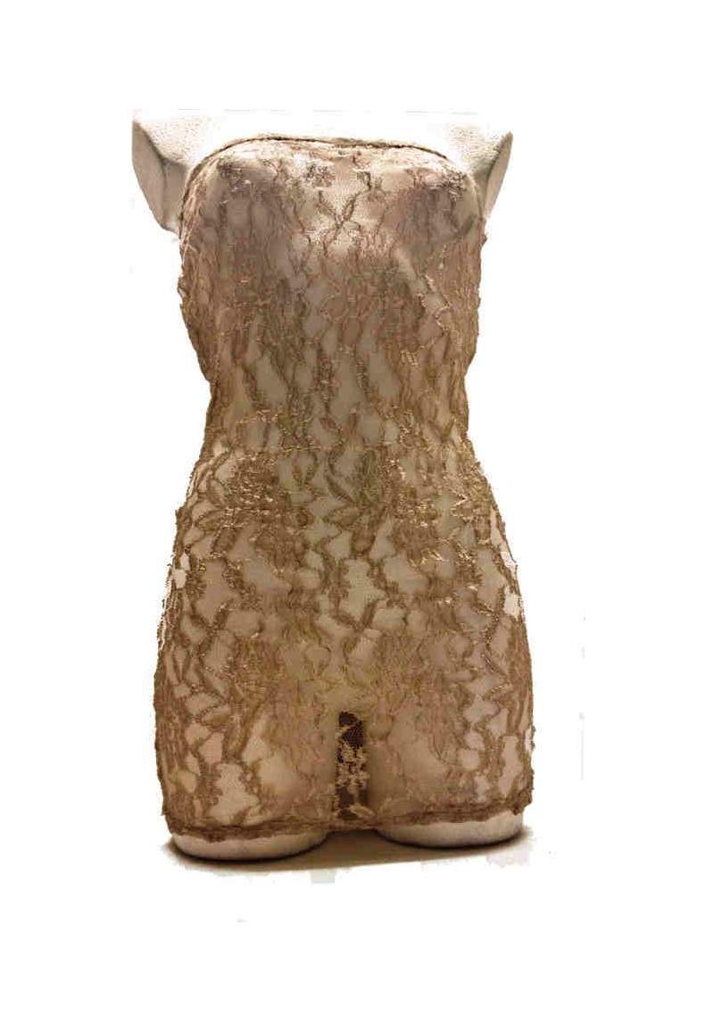 Mocca BANDEAU mini dress lace produced in Germany -