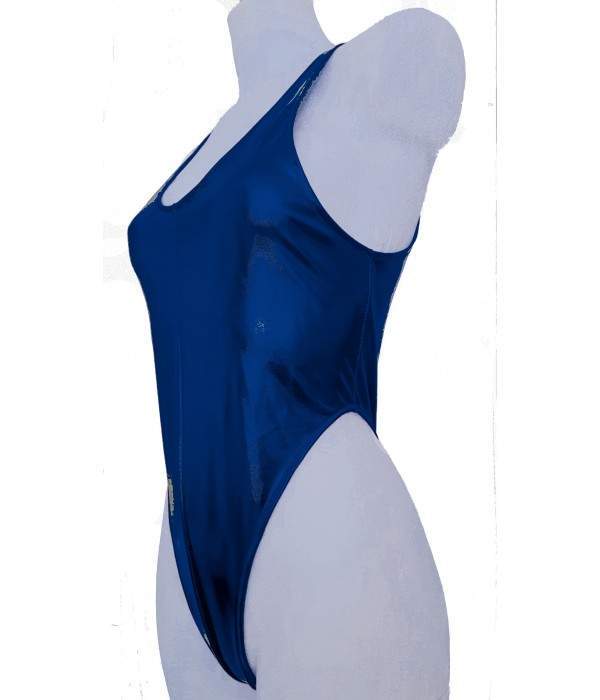 Leder-Optik Blauer Wetlook String Body online kaufen