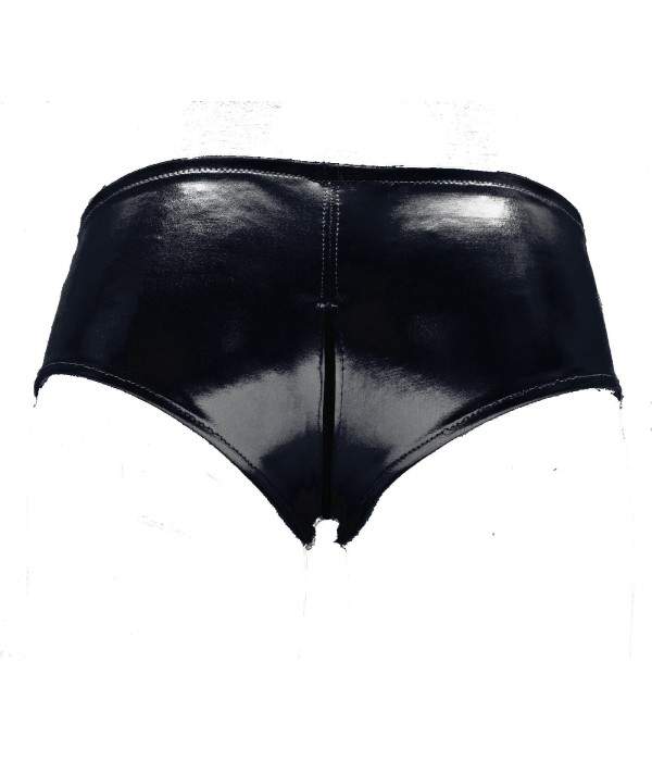 Schnäppchen 5 % Rabatt Leder-Optik Ouvert Hotpants Schwarz mit Reiß... - Jetzt noch mehr sparen