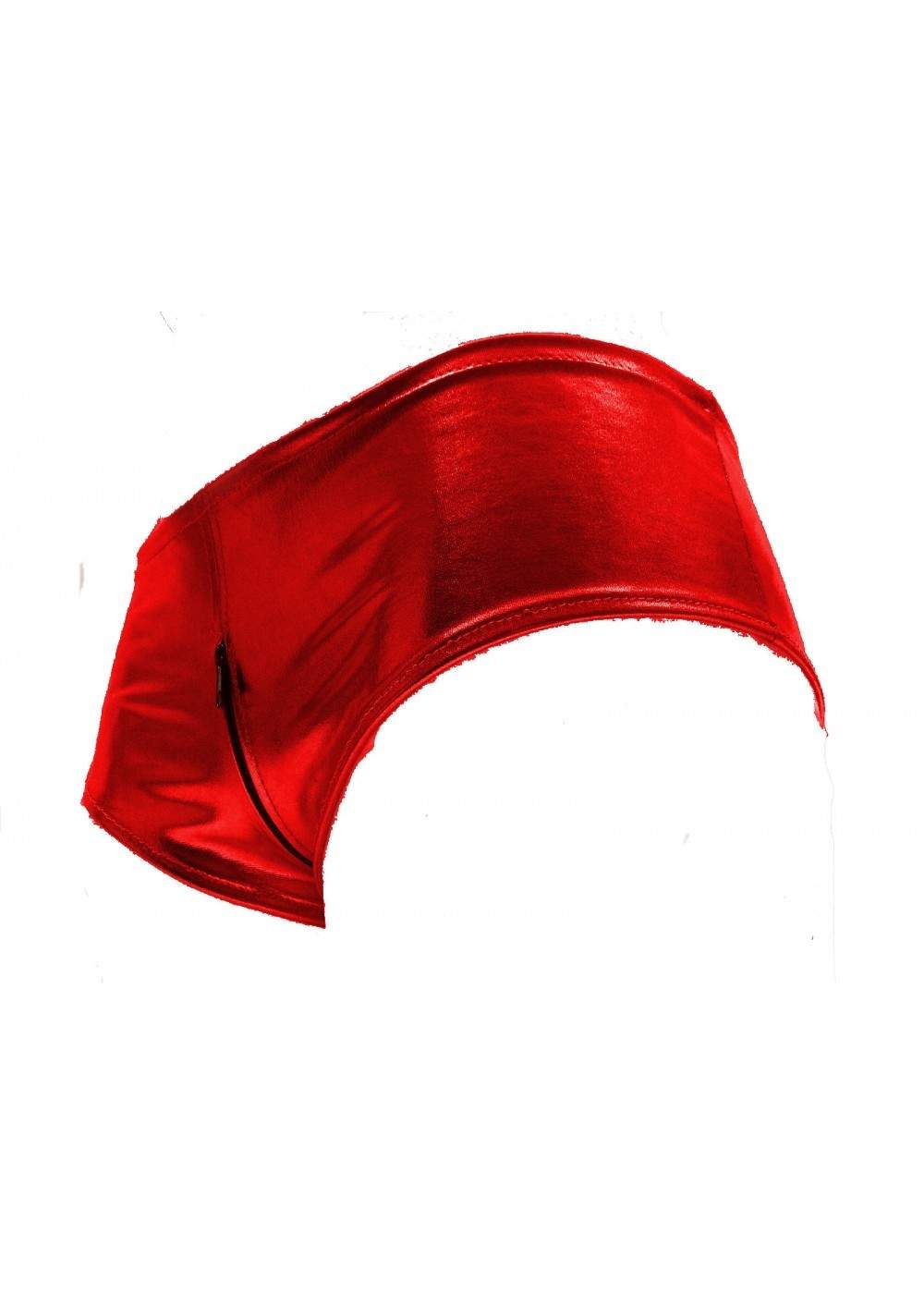 Leder-Optik F.Girth rote Hotpants Ouvert mit Reißverschluss Rabatt 11% - 