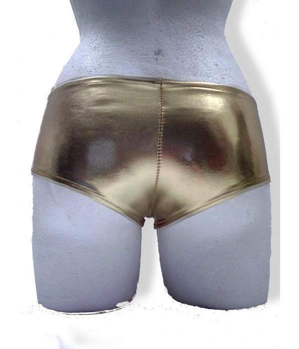 bargain Leather Look Golden Hotpants Sizes 32 - 42 - Jetzt noch mehr sparen