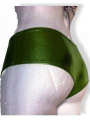 Leder-Optik grüne Hotpants Metallic Größen 34 - 42 - 