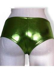 Leder-Optik grüne Hotpants Metallic Größen 34 - 42 - 