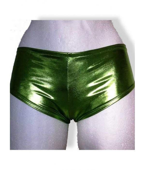 bargain Leather look green hotpants metallic sizes 34 - 42 - Jetzt noch mehr sparen