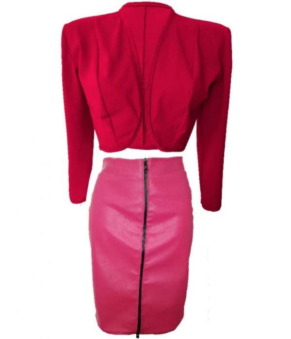 Leather Skirt Pink Faux Leather - Jetzt noch mehr sparen