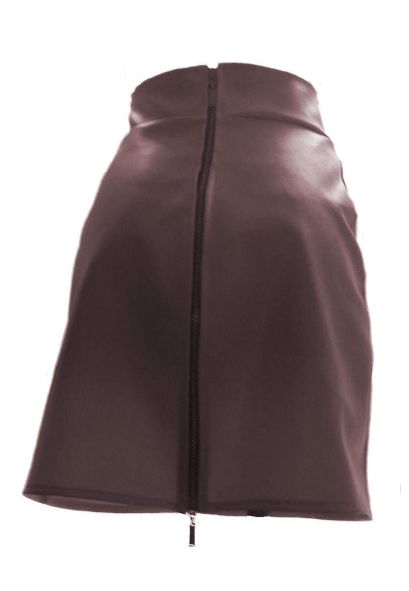 Wine red faux leather skirt made in Germany -